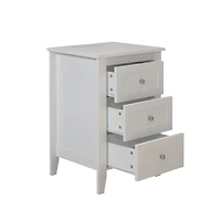 Streamdale Modern White 3-Drawer Nightstand with Usb Charging