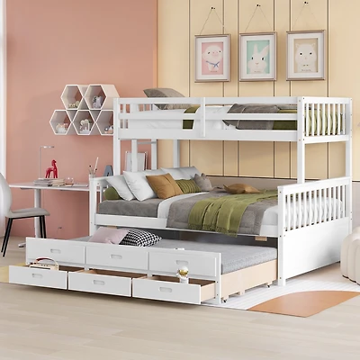 Streamdale Twin-Over-Full Bunk with Trundle & Drawers