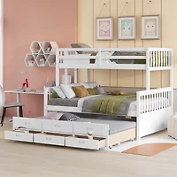 Streamdale Twin-Over-Full Bunk with Trundle & Drawers