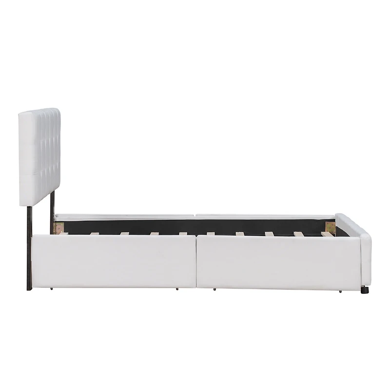 Streamdale Linen Platform Bed with Drawers