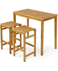 Slickblue Rectangular Indoor and Outdoor Bar Height Table for Garden