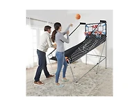 Slickblue Foldable Dual Shot Basketball Arcade Game with Electronic Scoring System