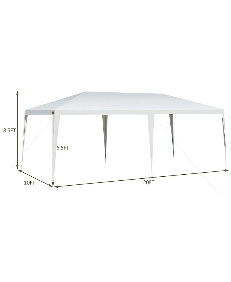 Slickblue 10 x 20 Feet Waterproof Canopy Tent with Tent Peg and Wind Rope