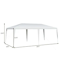 Slickblue 10 x 20 Feet Waterproof Canopy Tent with Tent Peg and Wind Rope