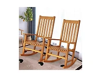 Slickblue Indoor Outdoor Wooden High Back Rocking Chair