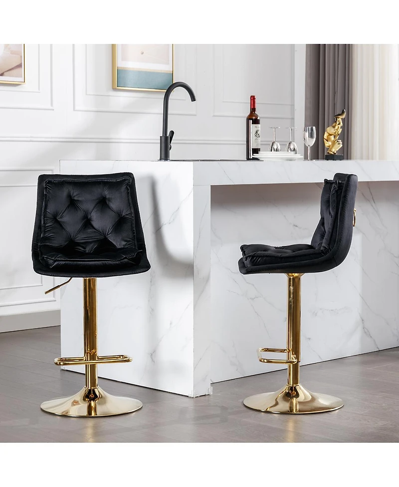 Streamdale Furniture Chrome Swivel Bar Stools Set