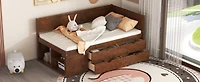 Streamdale Twin Size Daybed With Drawers And Shelves, Gray