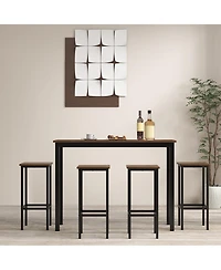 Slickblue Set of 4 Bar Stool 26" Chair with Metal Legs and Footrest