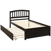 Streamdale Twin Platform Bed Wood Frame With Trundle