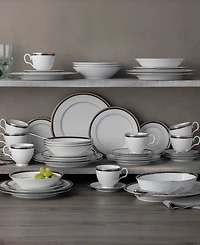 Austin Platinum 50-Piece Dinnerware Set, Service for 8