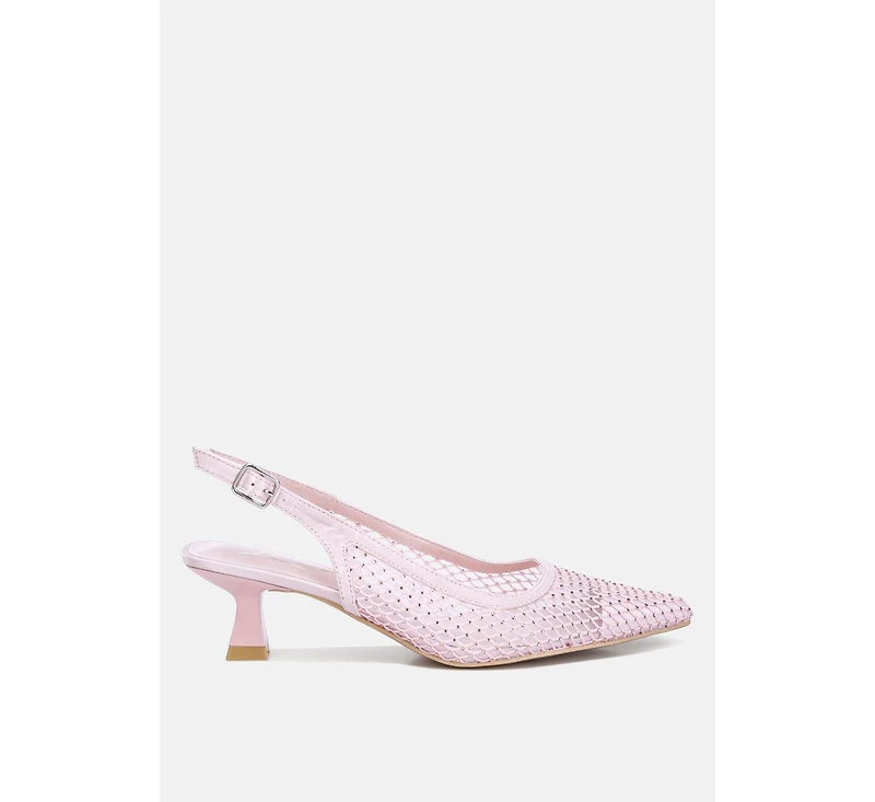 Siev rhinestone slingback mules