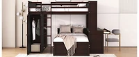 Streamdale Twin Loft Bed with Desk, Shelves, and Wardrobe