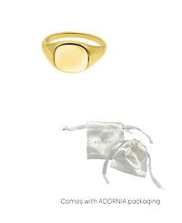 Adornia Gold Square Face Signet Pinky Ring