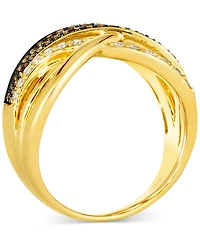 Le Vian Chocolate Diamond & Nude Diamond Crossover Ring (1/3 ct. t.w.) in 14k Gold