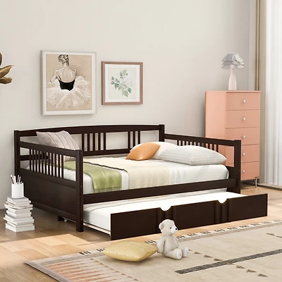 Streamdale Full Daybed Wood Bed With Twin Trundle