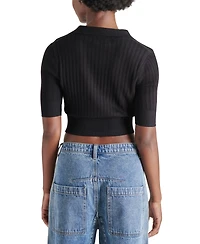 Steve Madden Women's Charlise Cropped Polo Sweater