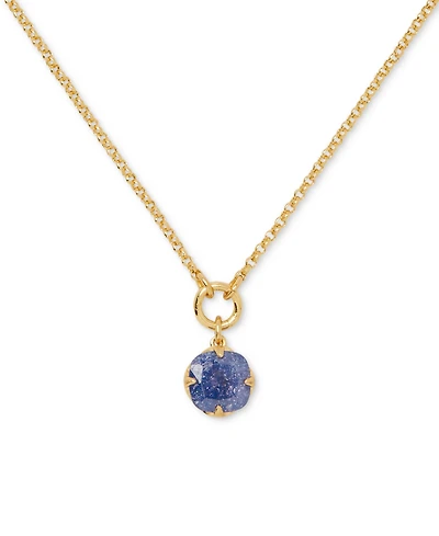 kate spade new york Gold-Tone Pop of Joy Spade Flower Pendant Necklace, 16" + 3" extender