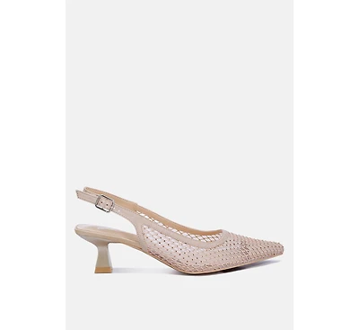 Siev rhinestone slingback mules