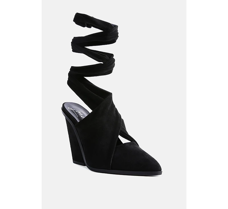 Mama Fav Lace Up Block Heel Mules Women