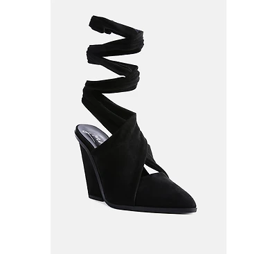 Mama Fav Lace Up Block Heel Mules Women