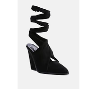 Mama Fav Lace Up Block Heel Mules Women
