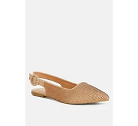 jarisa rhinestones embellished slingback mules