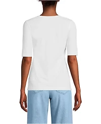 Lands' End Women's Supima Cotton Henley T-Shirt