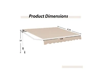 Slickblue Outdoor Manual Retractable Awning Cover Shelter Patio Sun Shade-Beige