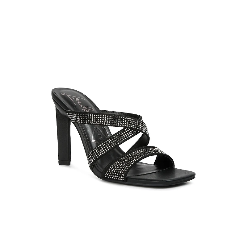 wapit rhinestone embellished straps sandals