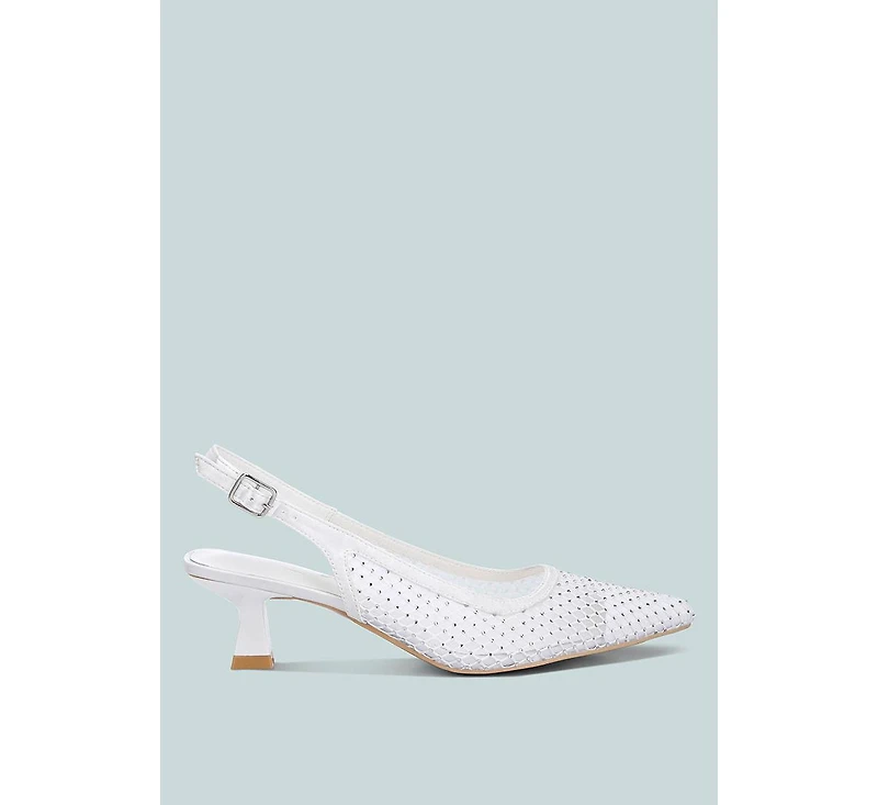 Siev rhinestone slingback mules