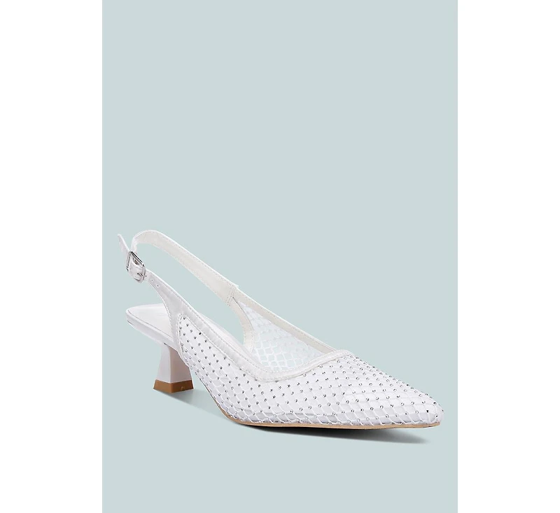 Siev rhinestone slingback mules