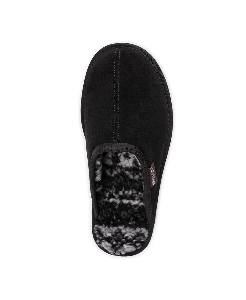 Muk Luks Men's Dave Printed Berber Suede Scuff Slippers