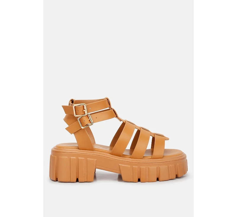 dewey faux leather gladiators