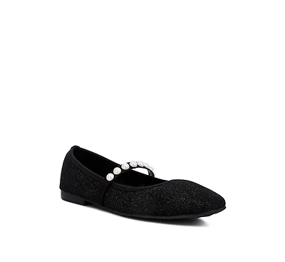 sassie pearl embellished ballerina flats