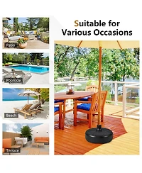 Gymax Patio Fillable Round Umbrella Base Stand Fit Pole 1.5'' Holder 40 lbs Outdoor