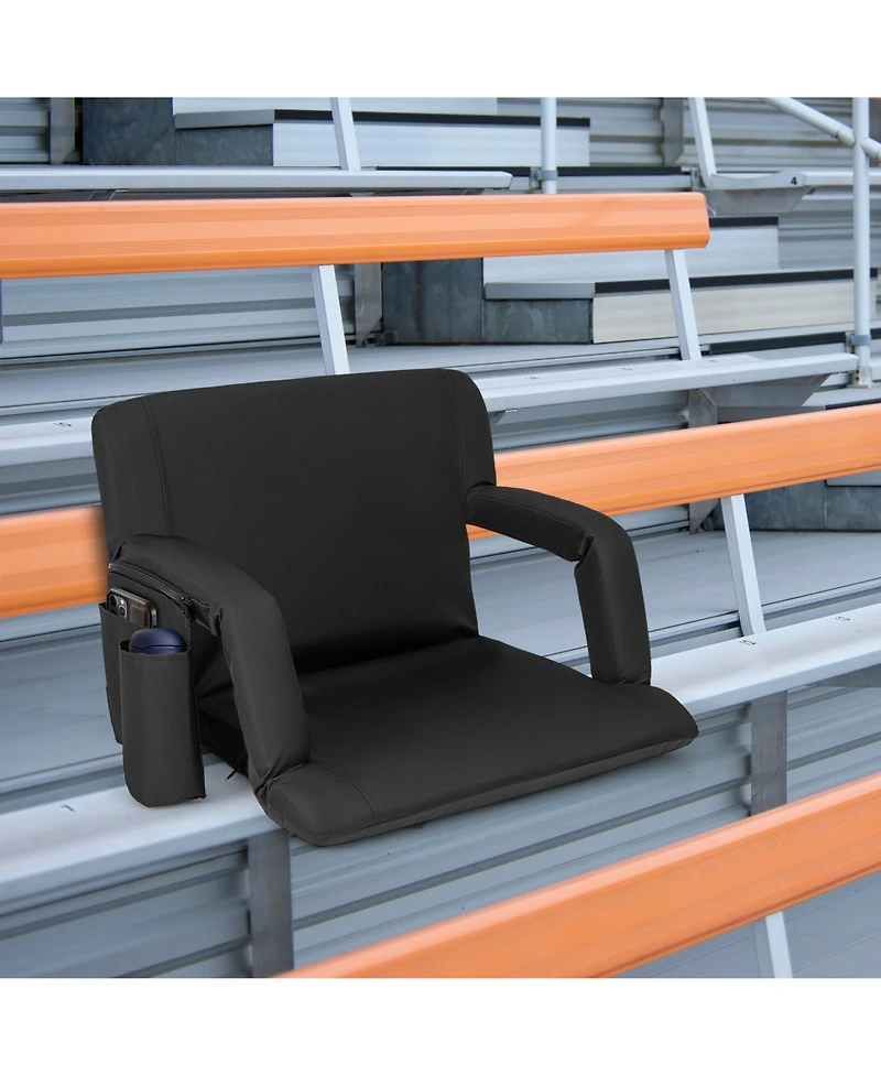 Slickblue Stadium Seat for Bleachers with Back Support 6 Adjustable Positions