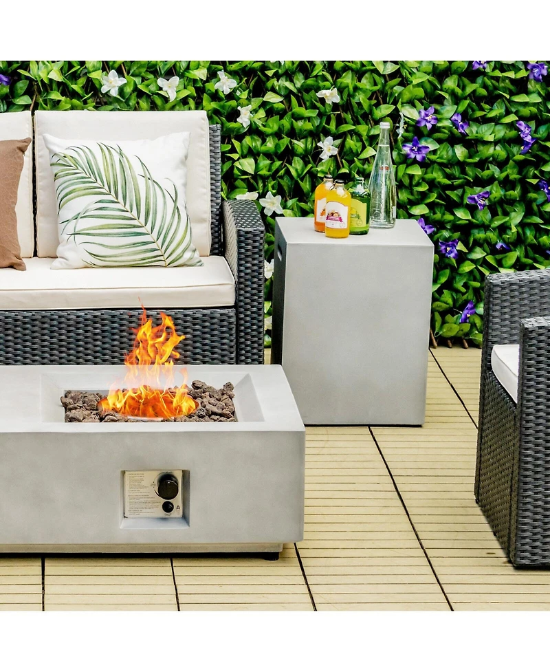 Slickblue Propane Tank Cover Hideaway Table for Standard 20 Pounds Propane Tank-Grey