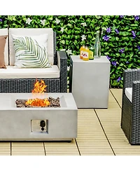 Slickblue Propane Tank Cover Hideaway Table for Standard 20 Pounds Propane Tank-Grey