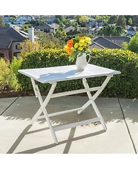 Simplie Fun Weather-Resistant Folding Acacia Wood Dining Table for Outdoor Entertaining