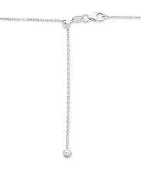Diamond Bezel Five Stone Adjustable 18" Collar Necklace (1/2 ct. t.w.) Sterling Silver or 14k Gold-Plated