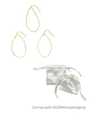 Adornia Gold Tarnish Resistant Adjustable 9-11" Herringbone, Valentina and Mariner Chain Anklet Set