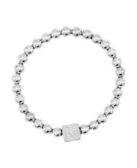 Adornia Silver Crystal Initial Cube Stretch Bracelet