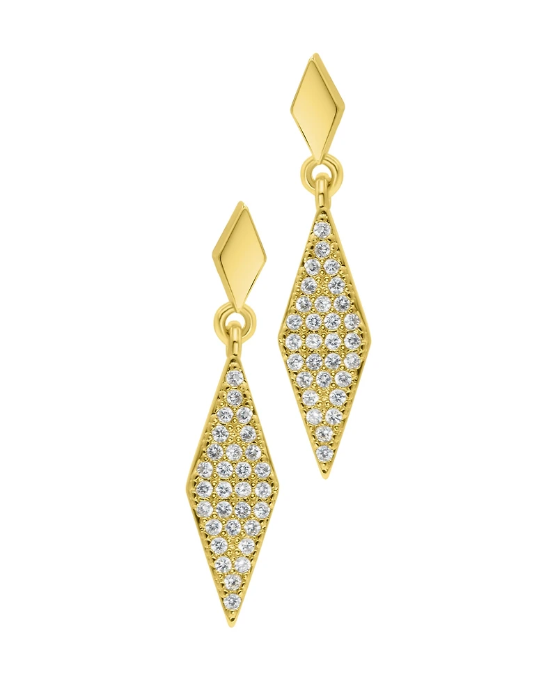 Adornia Gold Crystal Diamond-Shaped Drop Earrings