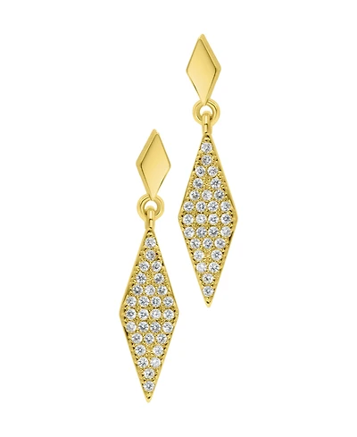 Adornia Gold Crystal Diamond-Shaped Drop Earrings