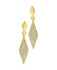 Adornia Gold Crystal Diamond-Shaped Drop Earrings