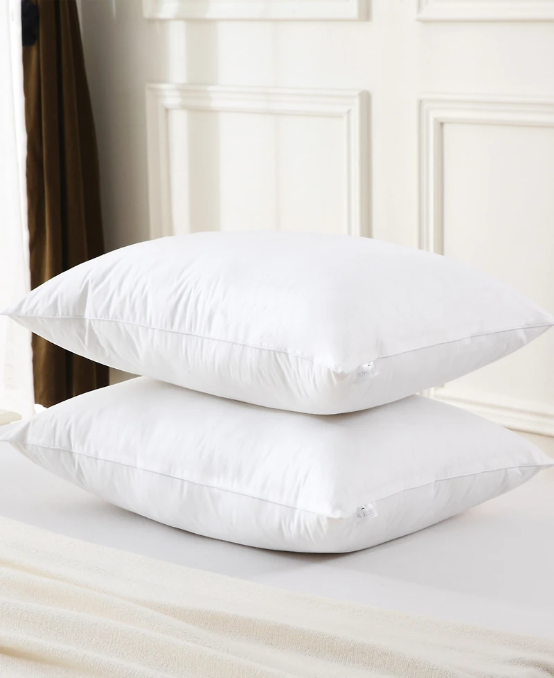 Royal Velvet White Goose Feather and Down Blend 2-Pack Pillow, King