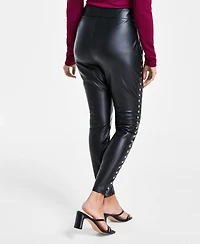 Bar Iii Petite Studded Faux-Leather Leggings, Created for Macy's