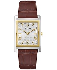 Bulova Men's Sutton Brown Leather Strap Watch 29mm