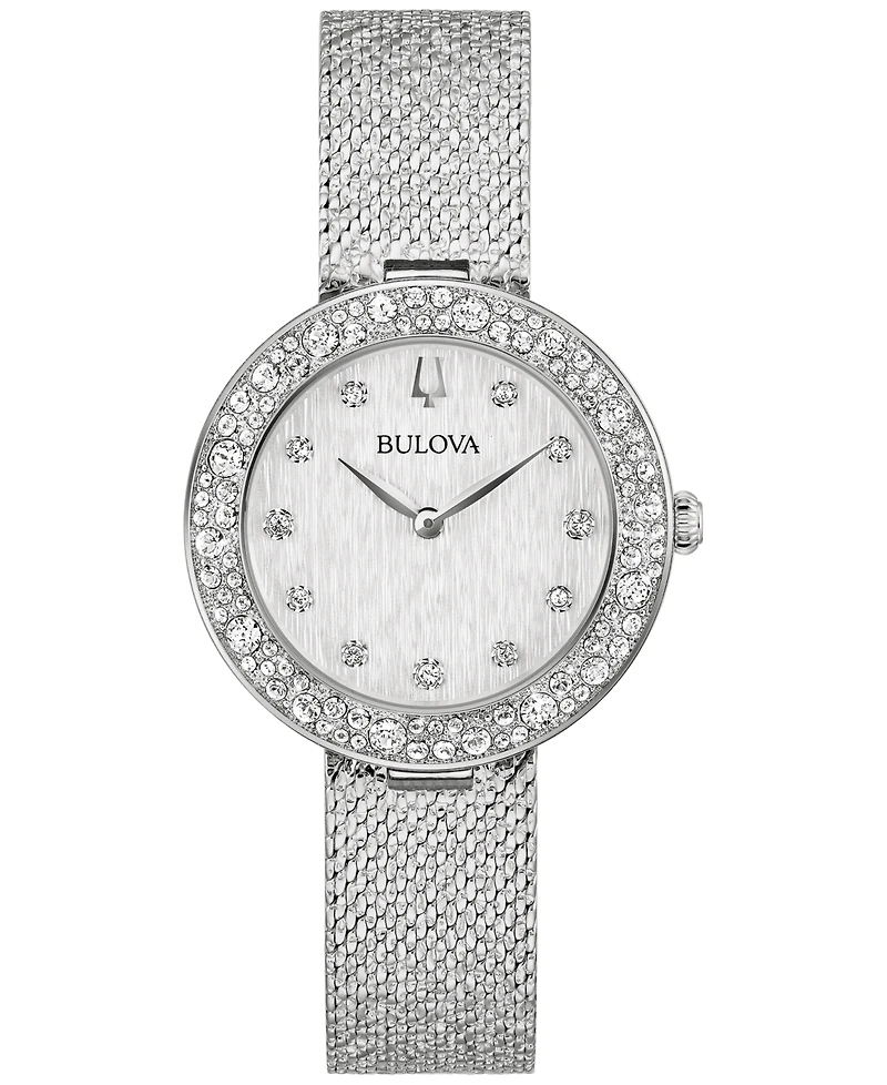 Bulova Women's Crystal Stainless Steel Mesh Bracelet Watch 32mm