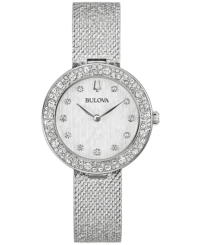Bulova Women's Crystal Stainless Steel Mesh Bracelet Watch 32mm